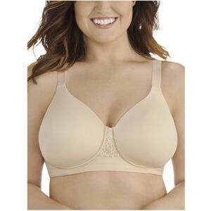 Vanity Fair Beige Full Figure Smoothing Wireless Padded Bra Size 44D